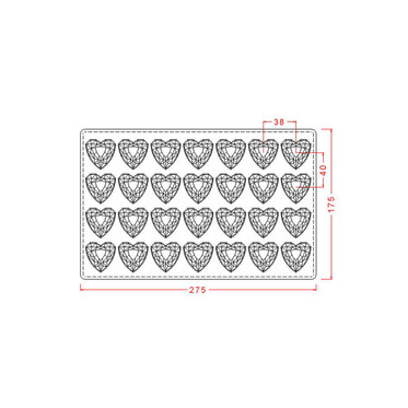 Geometric Heart Praline Mould No: 545 - Thumbnail