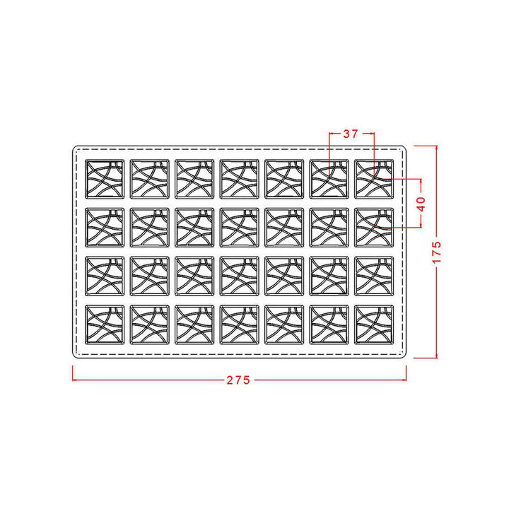 Square with Design Mould No: 612