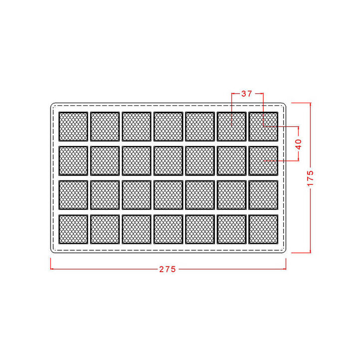 Caraque Mould – Square with Design (5g)No: 693