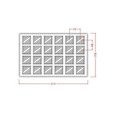 Square with Lines Mould No: 719 - Thumbnail