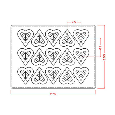 Heart with Lines Mould No: 117 - Thumbnail