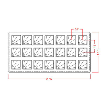 Square with Lines Mould No: 126 - Thumbnail