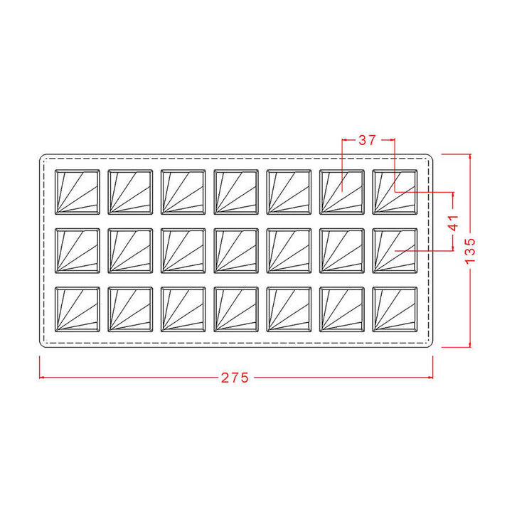 Square with Lines Mould No: 126