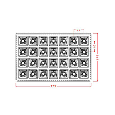 Square with Sun Imprint Mould No: 365 - Thumbnail