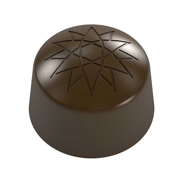 Dome Praline with Star Design Mould No: 387 - Thumbnail