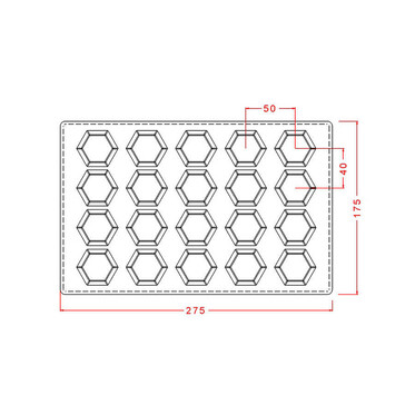 Hexagon Praline Mould No: 426 - Thumbnail