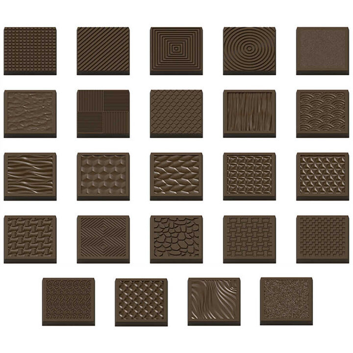 Caraque Mold – Assorted Design Squares (5g)No: 427