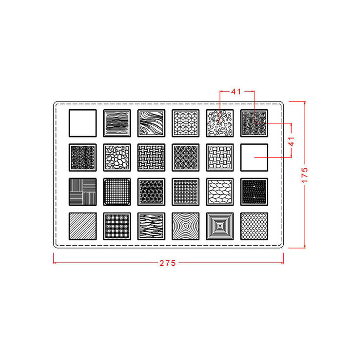 Caraque Mold – Assorted Design Squares (5g)No: 427