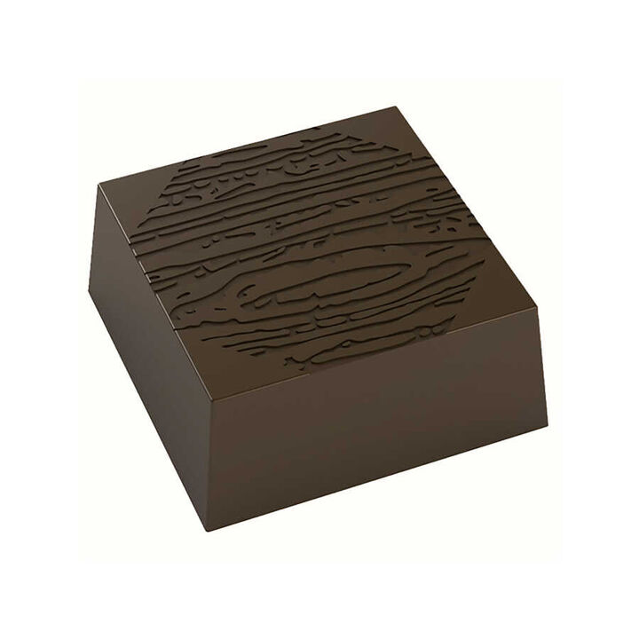 Square Praline with Wood Imprint Mould No: 447
